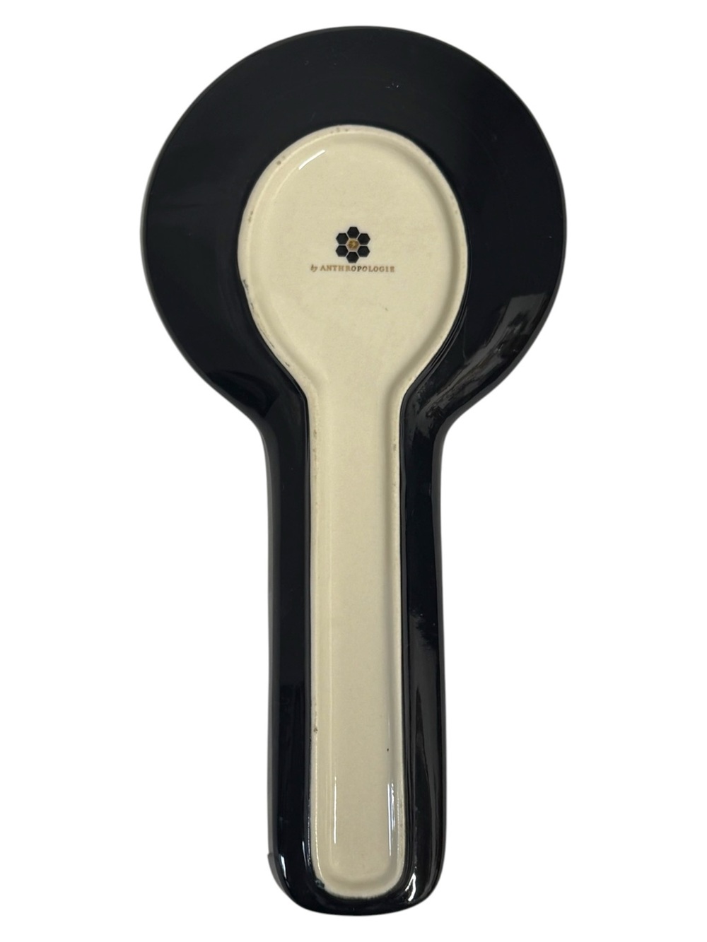 Anthropologie Bistro Tile Spoon Rest - Cream, Black & Gold - Picture 2 of 3